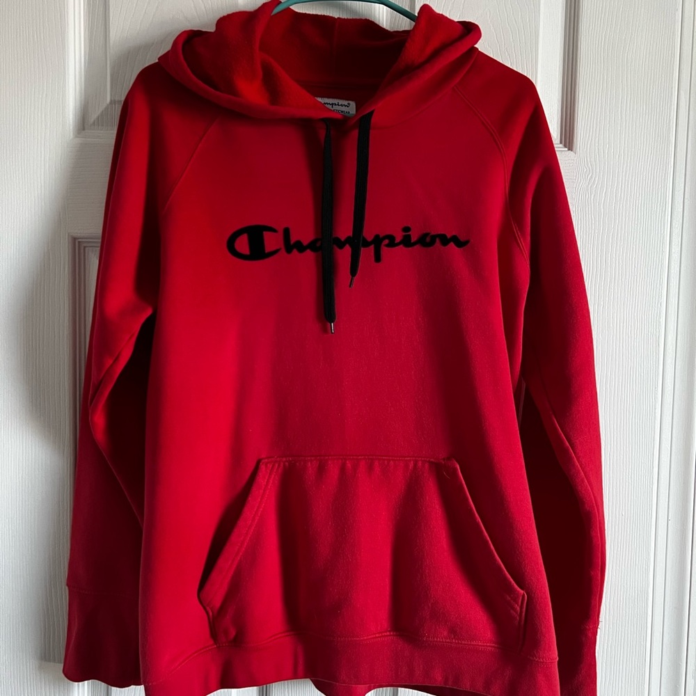 Women’s red champion hoodie
